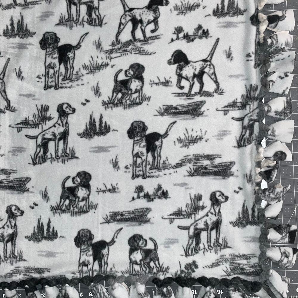 Fleece Fringe Pet Blanket / Lap Blanket, 27"x23"